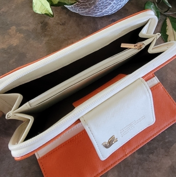 SHINZI KATOH DESIGN 'Cheer Up' Long Wallet, Two Tone, Full Zip and Snap Closure - Picture 13 of 16